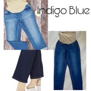 Indigo Blue plus size maternity jeans.